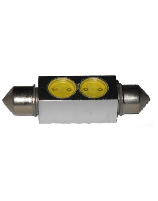 LAMPADA LED SILURO C5W 10X42 PER ILLUMINAZIONE TARGA/INTERNI/CRUSCOTTO CON 2 LED COLORE BIANCO