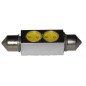 LAMPADA LED SILURO C5W 10X42 PER ILLUMINAZIONE TARGA/INTERNI/CRUSCOTTO CON 2 LED COLORE BIANCO