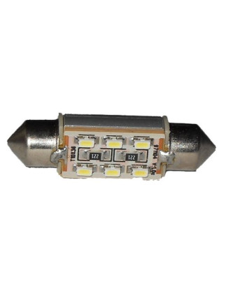 LAMPADA LED SILURO C5W 10X36 PER ILLUMINAZIONE TARGA/INTERNI/CRUSCOTTO CON 6 LED COLORE BIANCO