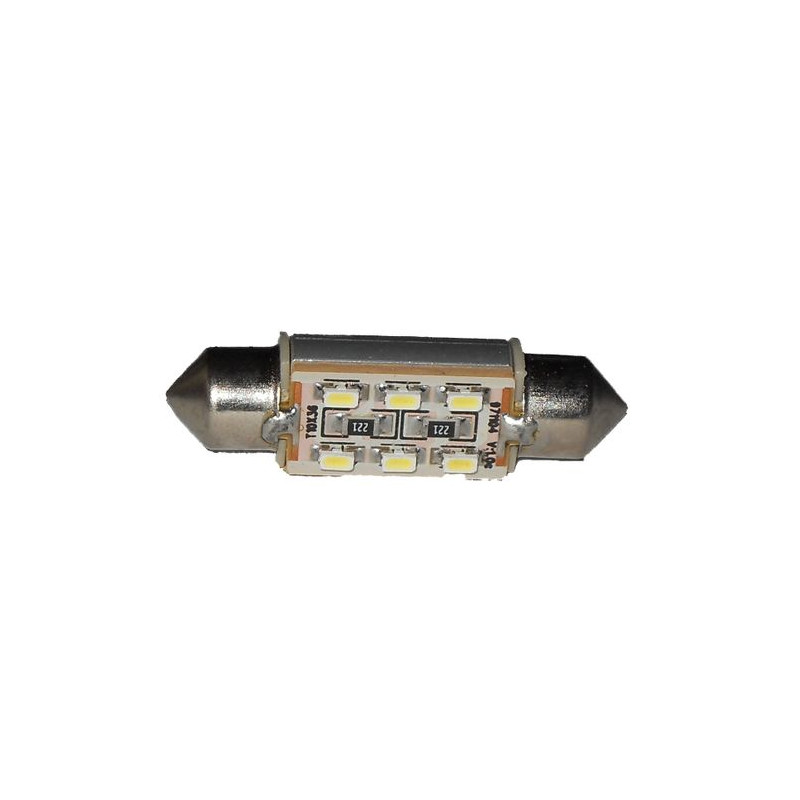 LAMPADA LED SILURO C5W 10X36 PER ILLUMINAZIONE TARGA/INTERNI/CRUSCOTTO CON 6 LED COLORE BIANCO