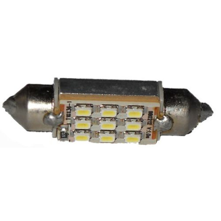 LAMPADA LED SILURO C5W PER ILLUMINAZIONE TARGA/INTERNI/CRUSCOTTO 9 LED COLORE BIANCO CON RESISTENZA PER CONTROLLO ANTI ERRORE