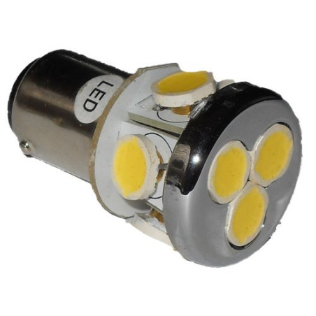 LAMPADA LED ATTACCO BA15S P21W/R5W PER INDICATORE DIREZIONE/POSIZIONAMENTO 18 LED COLORE BIANCO