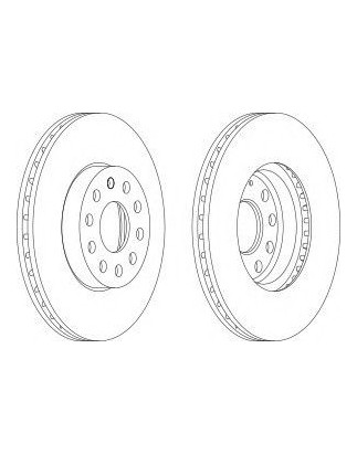 DISCO FRENO ANT AUDI A3, SEAT ALTEA - TOLEDO, SKODA OCTAVIA(II), VW GOLF (5) - TOURAN (PR:1ZE)
