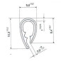 TRAFI GOCCIOIO LEGGERO ARGENTO FIAT 500 F / L / R 1965 1975