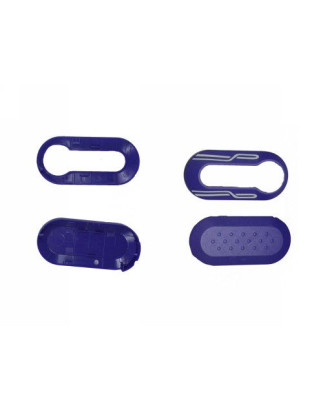 GUSCIO PER CHIAVI VIOLA CON STRISCE BIANCHE 0