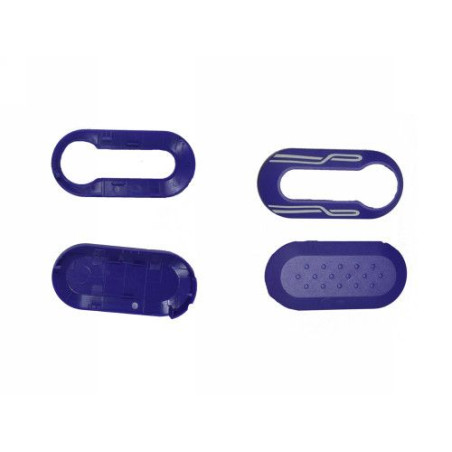 GUSCIO PER CHIAVI VIOLA CON STRISCE BIANCHE 0