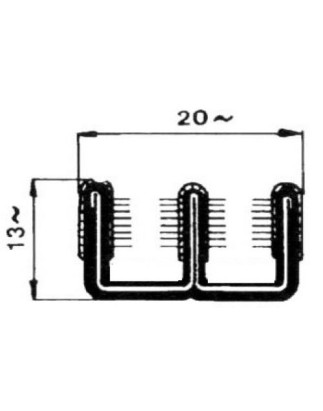 CANALINO COPRIFILO FLOCCATO 13X22 DOPPIO NON ARMATO PER VETRI FIAT 500 F / L / R 1965 1975