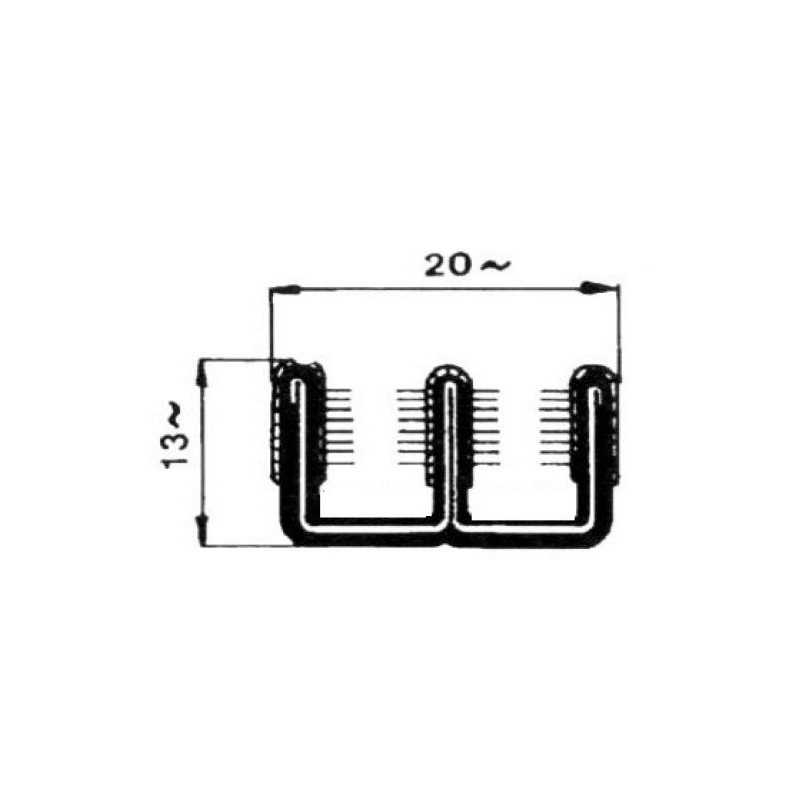 CANALINO COPRIFILO FLOCCATO 13X22 DOPPIO NON ARMATO PER VETRI FIAT 500 F / L / R 1965 1975