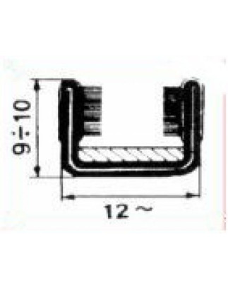 CANALINO COPRIFILO FLOCCATO 10X12 ARMATO PER VETRO FIAT 500 F / L / R 1965 1975