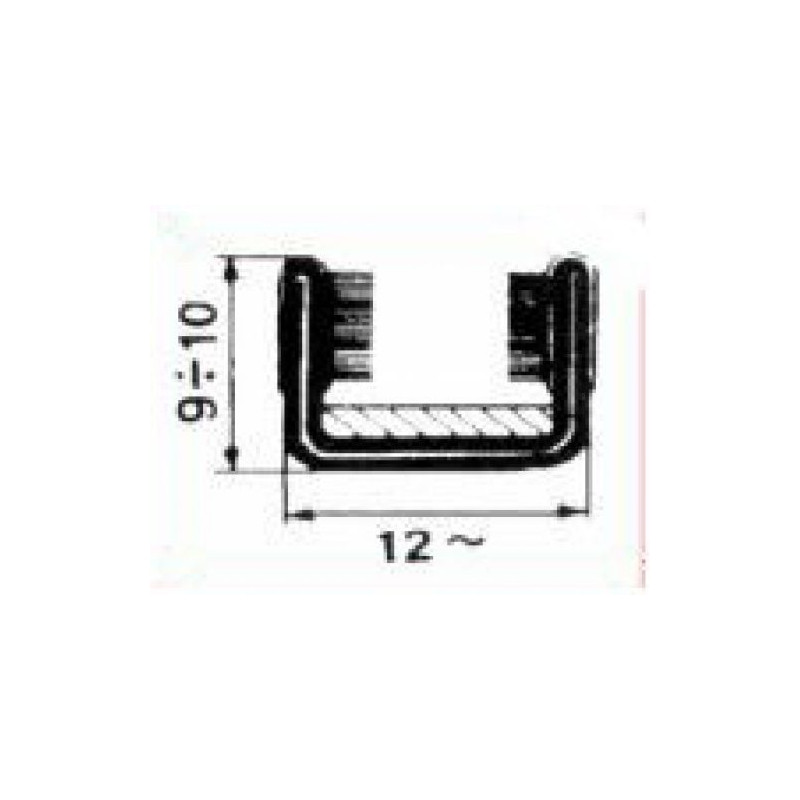 CANALINO COPRIFILO FLOCCATO 10X12 ARMATO PER VETRO FIAT 500 F / L / R 1965 1975