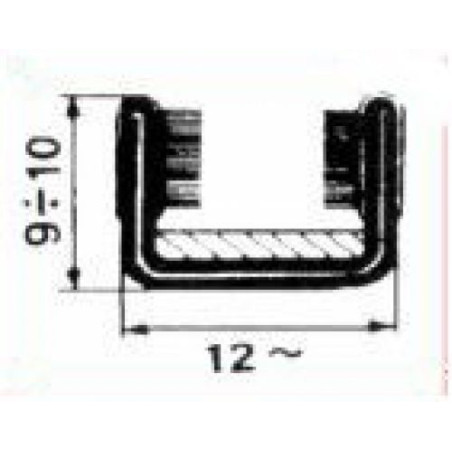CANALINO COPRIFILO FLOCCATO 10X12 ARMATO PER VETRO FIAT 500 F / L / R 1965 1975