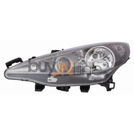 FARO FANALE PROIETTORE DX 2H7,H1 NERA PEUGEOT 207 (WD/WA/WC) 2006 2014 OEM 6206H4