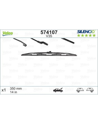 SPAZZOLA TERGI SILENCIO STANDARD ANT DX/SX SINGOLA 350mm CODICE BREVE: V35