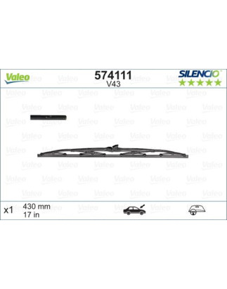 SPAZZOLA TERGI SILENCIO STANDARD ANT SX SINGOLA 430mm CODICE BREVE: V43