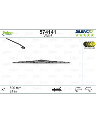 SPAZZOLA TERGI SILENCIO PERFORMANCE ANT DX/SX SINGOLA 600mm CODICE BREVE: VM16