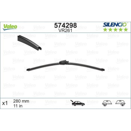 SPAZZOLA TERGI SILENCIO FLAT BLADE POST DX/SX SINGOLA 280mm CODICE BREVE: VR261