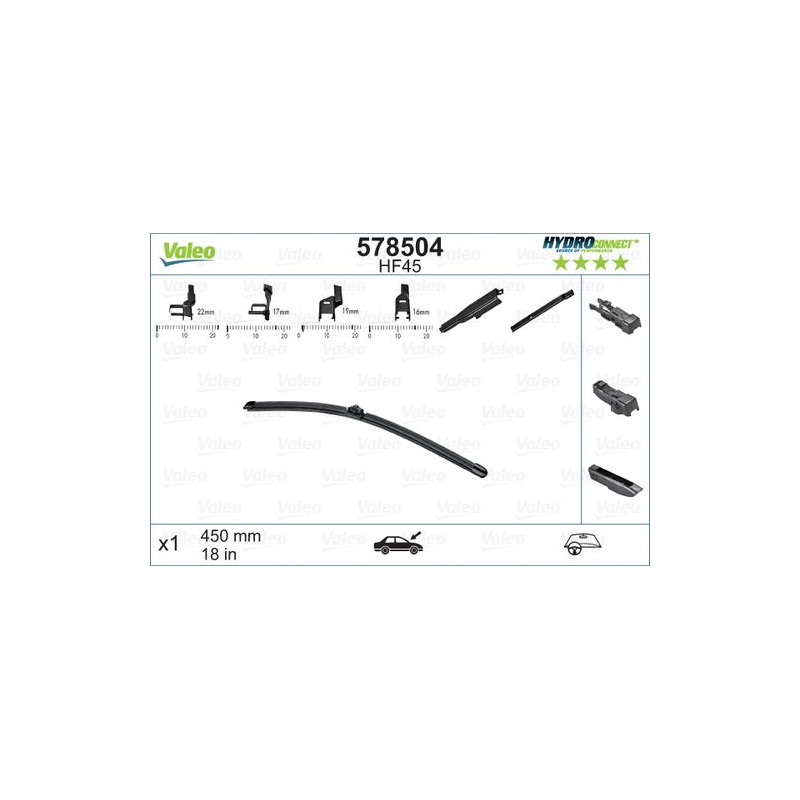 SPAZZOLA TERGI HYDROCONNECT UNI-CLICK ANT SINGOLA 450mm CODICE BREVE: HF45