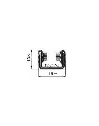 CANALINO COPRIFILO FLOCCATO 13X15 ARMATO PER VETRO FIAT 500 F / L / R 1965 1975
