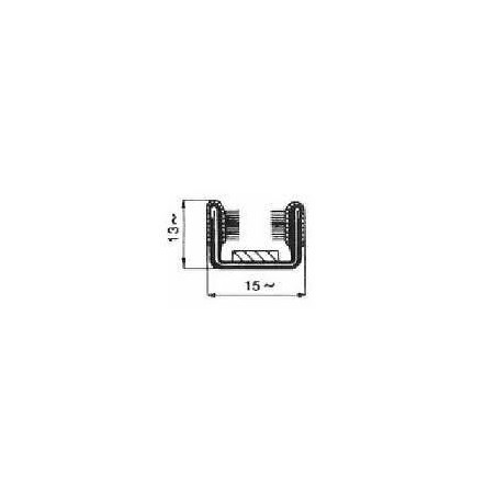 CANALINO COPRIFILO FLOCCATO 13X15 ARMATO PER VETRO FIAT 500 F / L / R 1965 1975