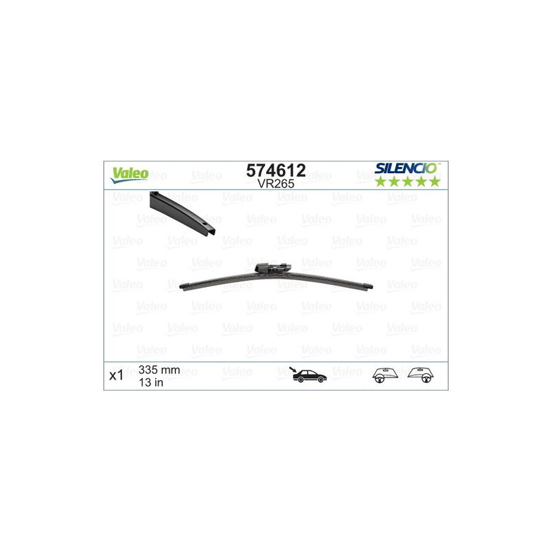 SPAZZOLA TERGI SILENCIO FLAT BLADE POST DX/SX SINGOLA 335mm CODICE BREVE: VR265