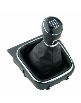 POMELLO E CUFFIA CAMBIO NERO/CROMATO 6 CROMATA NERA LUCIDA VOLKSWAGEN GOLF V (1K1) 2004 2008