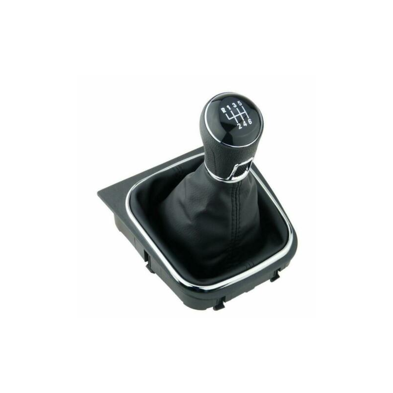 POMELLO E CUFFIA CAMBIO NERO/CROMATO 6 CROMATA NERA LUCIDA VOLKSWAGEN GOLF V (1K1) 2004 2008