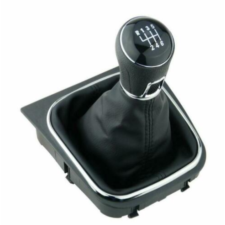 POMELLO E CUFFIA CAMBIO NERO/CROMATO 6 CROMATA NERA LUCIDA VOLKSWAGEN GOLF V (1K1) 2004 2008