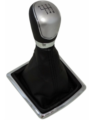 POMELLO E CUFFIA CAMBIO NERO/CROMATO 6 CROMATA ARGENTO FORD FOCUS (DB/FCH/DH) 2008 2011