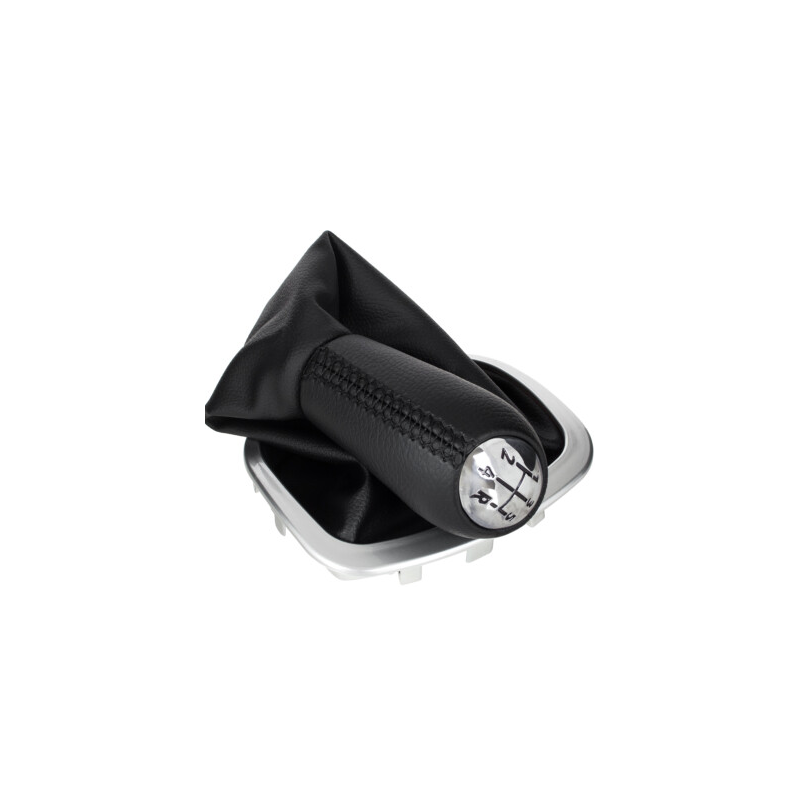 POMELLO E CUFFIA CAMBIO NERO 5 ARGENTO CROMATA RENAULT CLIO III (BR0 1/CR0 1) 2006 2009