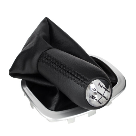 POMELLO E CUFFIA CAMBIO NERO 5 ARGENTO CROMATA RENAULT CLIO III (BR0 1/CR0 1) 2006 2009