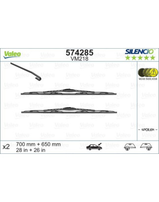 SPAZZOLA TERGI SILENCIO PERFORMANCE ANT DX/SX COPPIA 700mm + 650mm CODICE BREVE: VM218