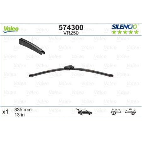 SPAZZOLA TERGI SILENCIO FLAT BLADE POST DX/SX SINGOLA 335mm CODICE BREVE: VR250