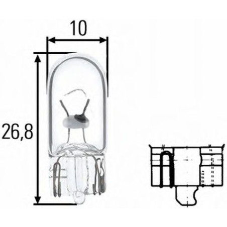LAMPADINA 24/3 ZOCCOLO VETRO