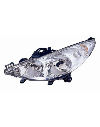 FARO FANALE PROIETTORE DX H7,H1 SENZA FENDINEBBIA CROMATA PEUGEOT 207 (WD/WA/WC) 2006 2014 OEM 620695