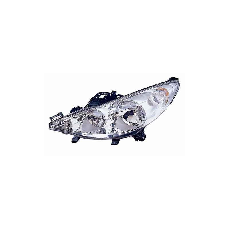 FARO FANALE PROIETTORE DX H7,H1 SENZA FENDINEBBIA CROMATA PEUGEOT 207 (WD/WA/WC) 2006 2014 OEM 620695
