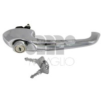 MANIGLIA PORTA EST IN ZAMA CROMATO ANT DX/SX FIAT 500 F / L / R 1965 1975 OEM 4135235