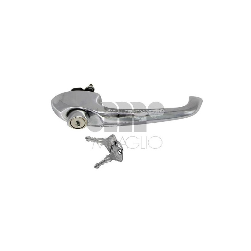 MANIGLIA PORTA EST IN ZAMA CROMATO ANT DX/SX FIAT 500 F / L / R 1965 1975 OEM 4135235