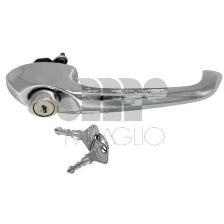 MANIGLIA PORTA EST IN ZAMA CROMATO ANT DX/SX FIAT 500 F / L / R 1965 1975 OEM 4135235