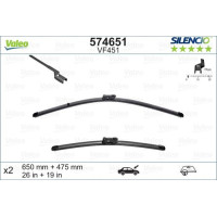 SPAZZOLA TERGI SILENCIO FLAT BLADE ANT SX COPPIA 650mm + 475mm CODICE BREVE: VF451